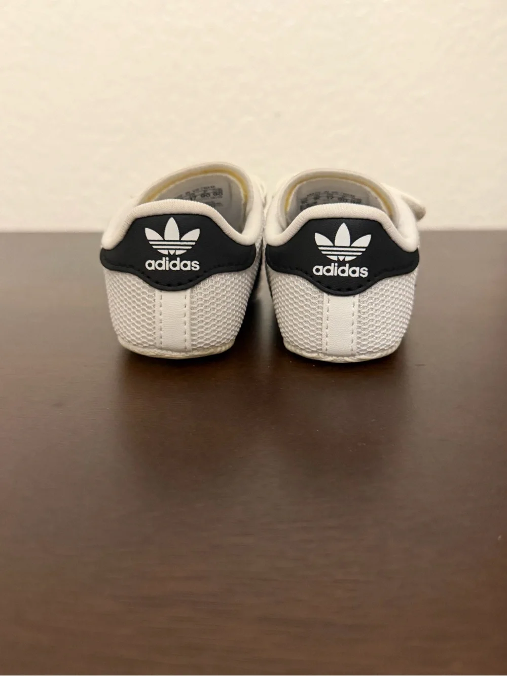 Adidas Superstar Crib Shoes Infant Sz 1K White Black Baby Sneakers NWOT